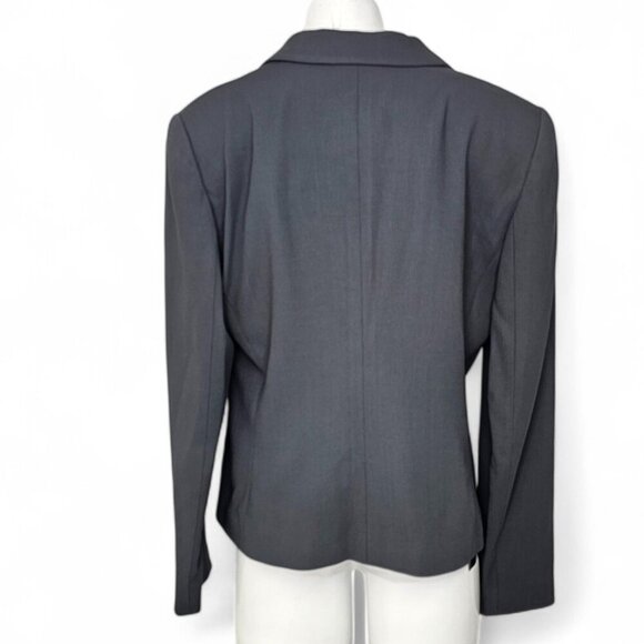 Emporio Armani Womens Single Button Wool Blend Blazer Jacket, Grey, 44 / US 8 - Picture 3 of 8